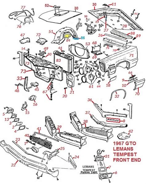 1967 pontiac gto sheet metal|1967 gto parts diagram.